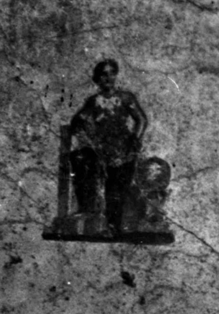 IX.1.20 Pompeii. W.344. Room 9, north end of east wall of triclinium, painting of Urania.
Detail from photo by Tatiana Warscher. Photo © Deutsches Archäologisches Institut, Abteilung Rom, Arkiv.