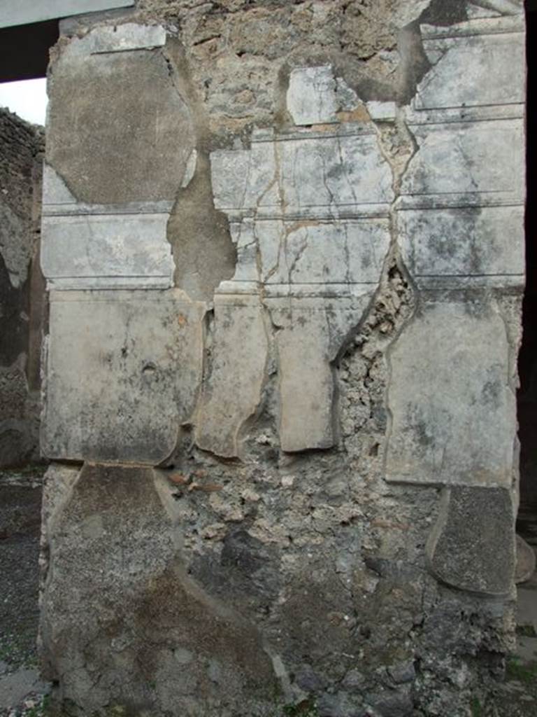 IX.1.22 House of M. Epidi Sabini.  December 2007.  First style decoration.  Wall between rooms 25 and 26.