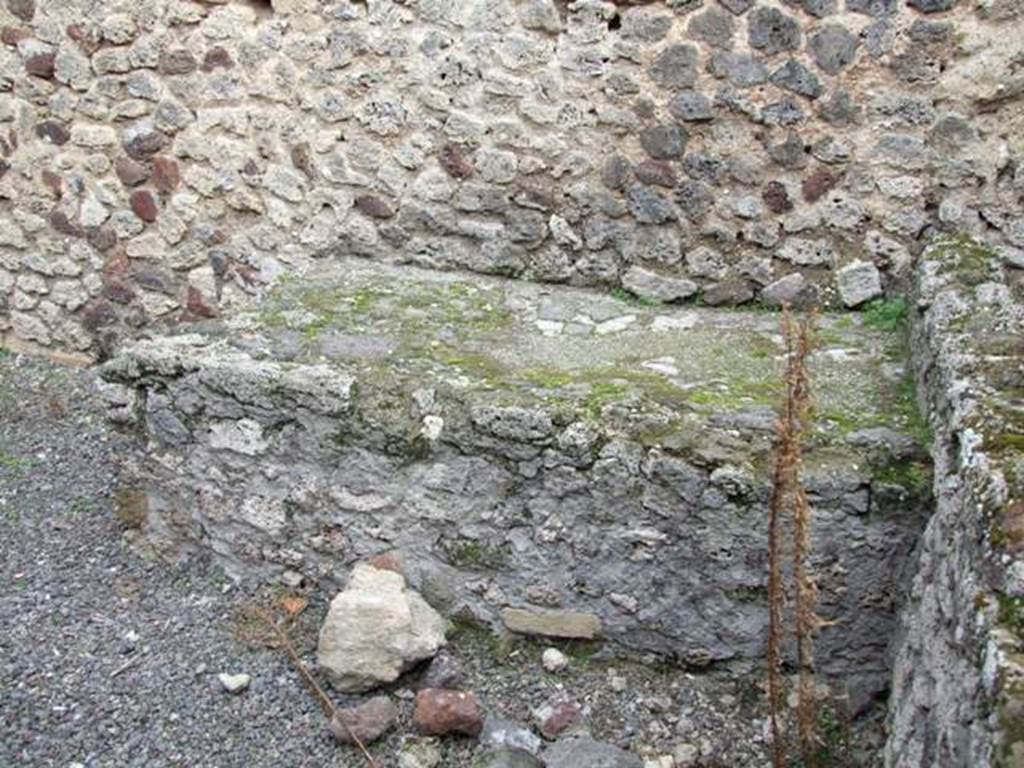 IX.1.22 Pompeii. December 2007. Room 29, bench in private bakery area. 