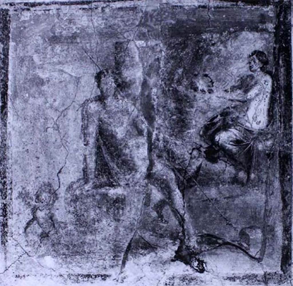 IX.2.10 Pompeii. Painting of Narcissus and the nymph found in the same triclinium.
Now in Naples Archaeological Museum. Inventory number 9386.