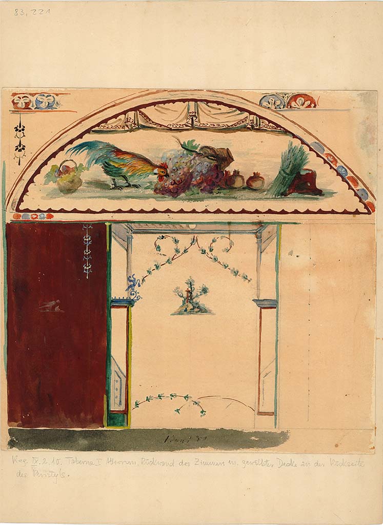 IX.2.10 Pompeii. 1880 painting of tablinum, east wall.
DAIR 83.221. Photo © Deutsches Archäologisches Institut, Abteilung Rom, Arkiv