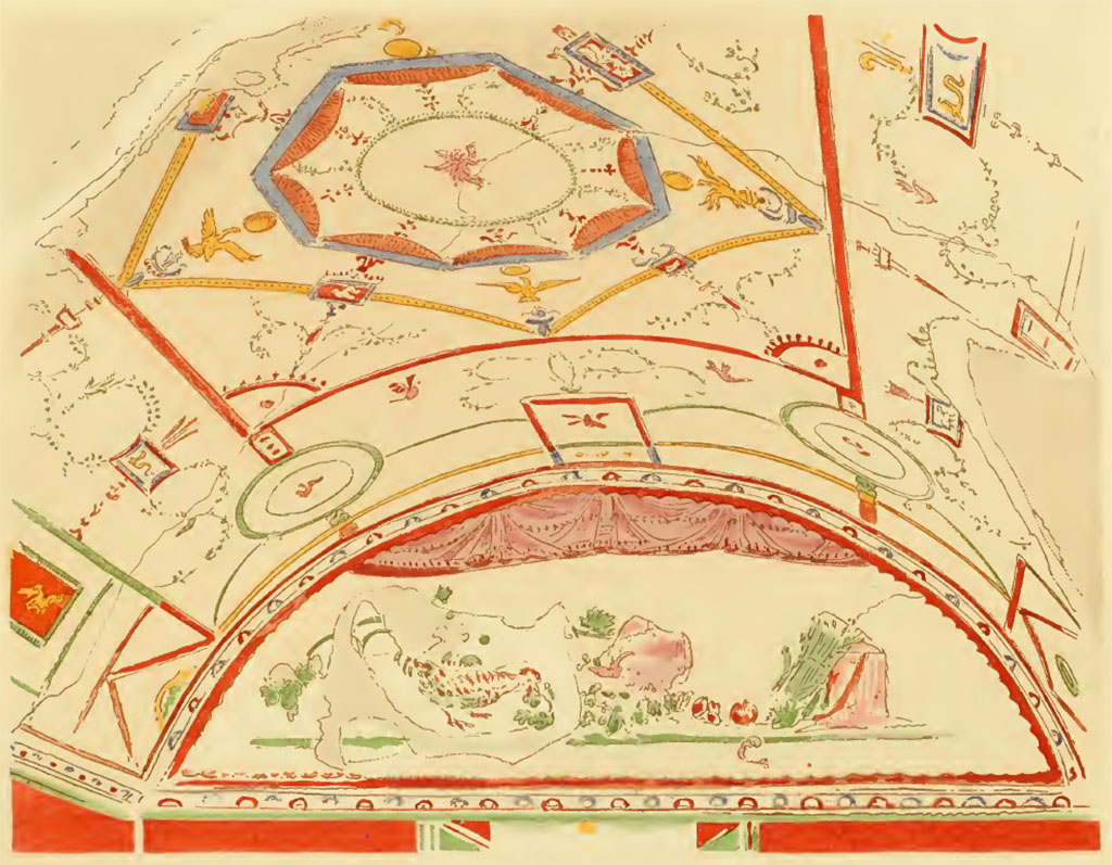 XXIII. Oecus voûté d'une maison de la rue de Stabies. Quatrième style.
See Gusman P., 1924. La Décoration Murale de Pompei. Paris : Morancé, pl. XXIII.