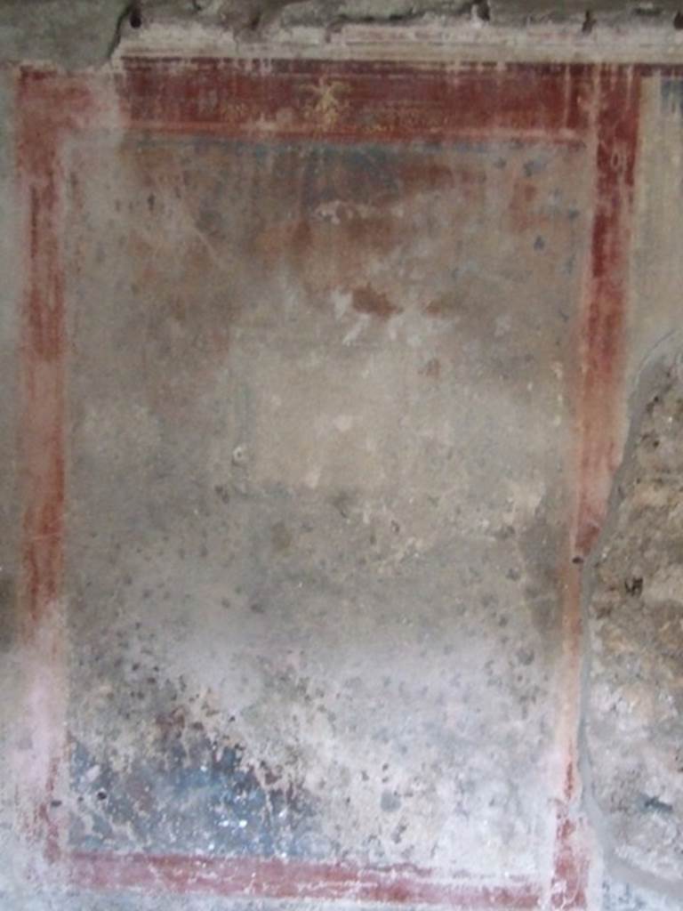 IX.2.10 Pompeii. December 2007.
Remains of painted central panel of south wall in cubiculum on south side of peristyle.
According to Bragantini, the wall painting in the central panel on the south wall was of Galatea and Polyphemus.
See Bragantini, de Vos, Badoni, 1986. Pitture e Pavimenti di Pompei, Parte 3. Rome: ICCD. (p.410, cubicolo ‘g’)