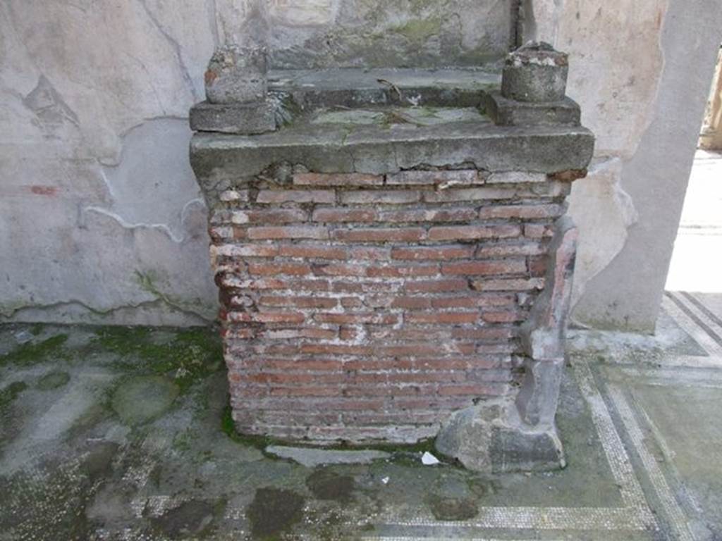IX.3.5 Pompeii. March 2009. Podium of altar on south-west side of atrium.