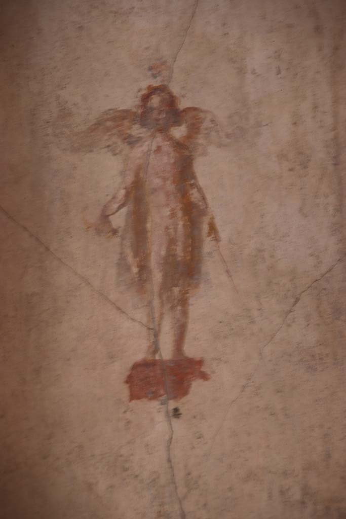 IX.3.5 Pompeii. October 2020. Room 4, painted figure in recess in east side of north wall. 
Photo courtesy of Klaus Heese.
