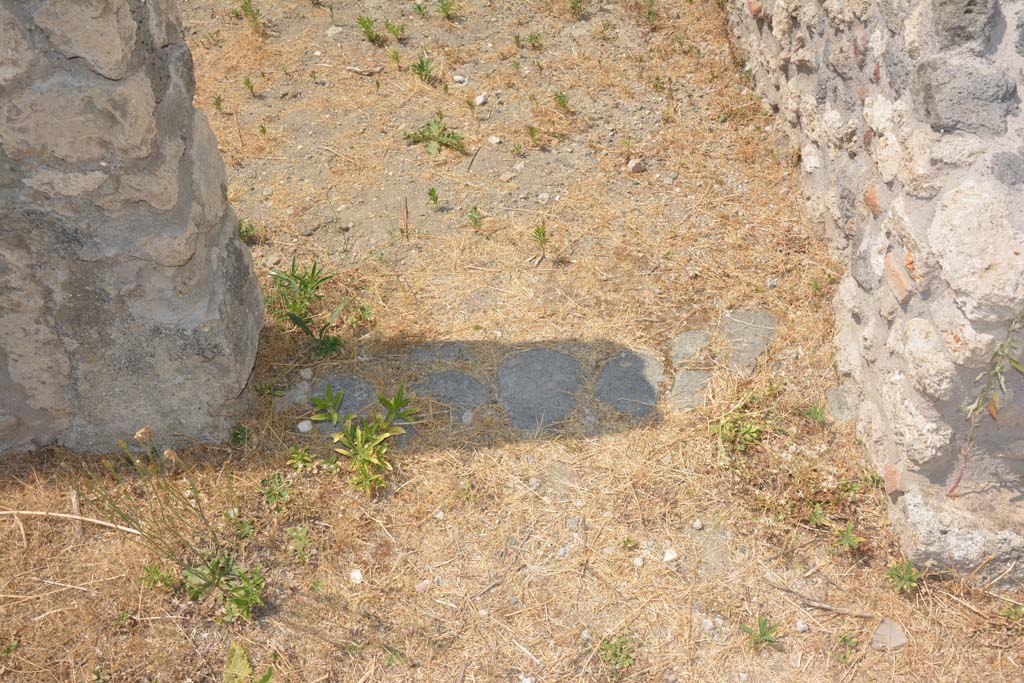 IX.3.23 Pompeii. July 2017. Triclinium e, doorway threshold.
Foto Annette Haug, ERC Grant 681269 DÉCOR.

