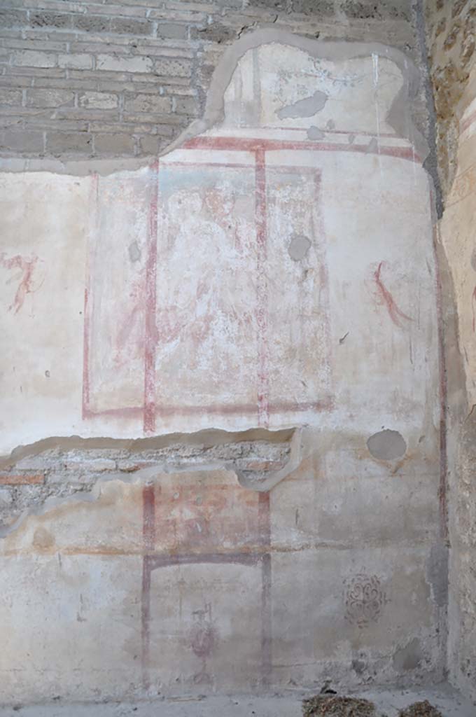 IX.5.2 Pompeii. July 2017. Room ‘c’, central wall painting and lower north wall.
Foto Annette Haug, ERC Grant 681269 DÉCOR