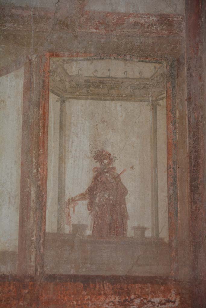 IX.5.6 Pompeii. May 2017.
Room i, upper north wall in north-east corner, detail of figure on east side.
Foto Christian Beck, ERC Grant 681269 DÉCOR.