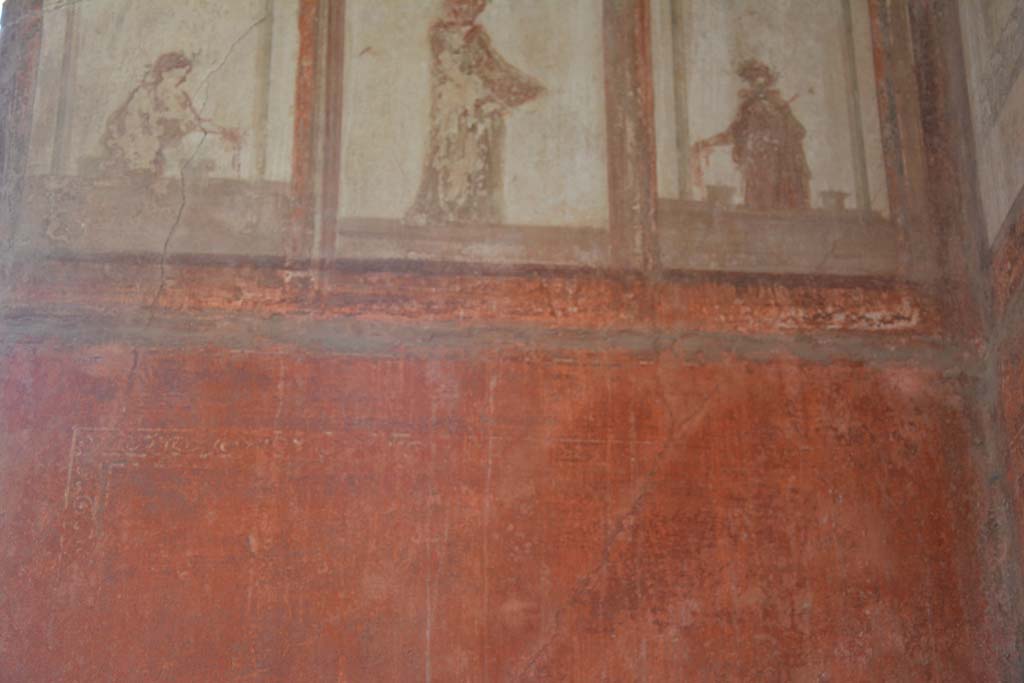 IX.5.6 Pompeii. May 2017. Room i, upper north wall in north-east corner, detail of border edging.
Foto Christian Beck, ERC Grant 681269 DÉCOR.