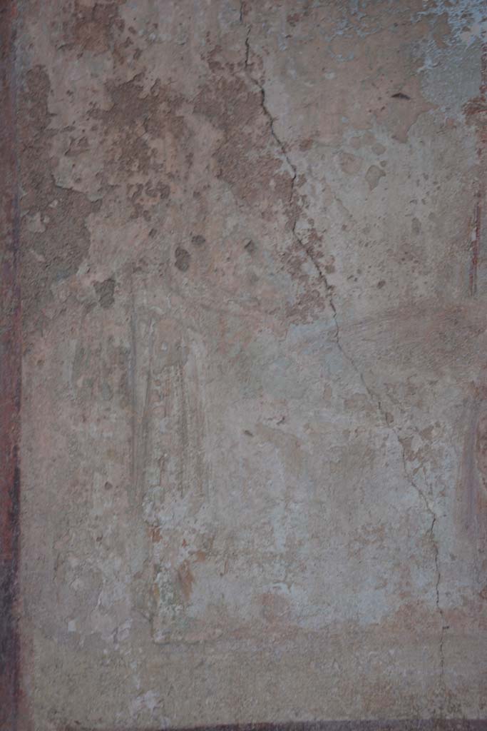 IX.5.6 Pompeii. May 2017.
Room i, detail from left (north) side of central wall painting on east wall.
Foto Christian Beck, ERC Grant 681269 DÉCOR.