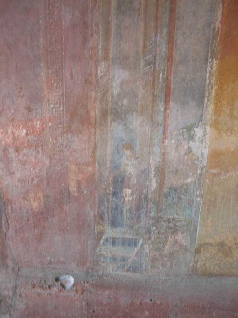 IX.5.6 Pompeii. December 2007. Room 10, painted east wall of tablinum at south end.