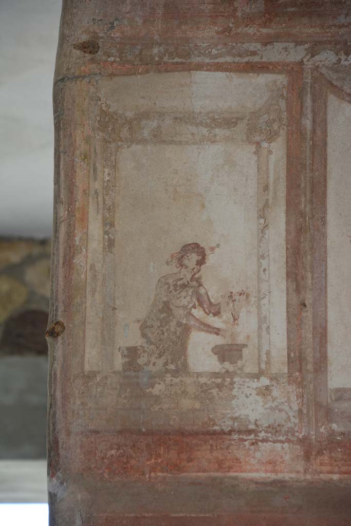 IX.5.6 Pompeii. May 2017. Room i, detail from upper south wall on east side at west end.
Foto Christian Beck, ERC Grant 681269 DÉCOR.