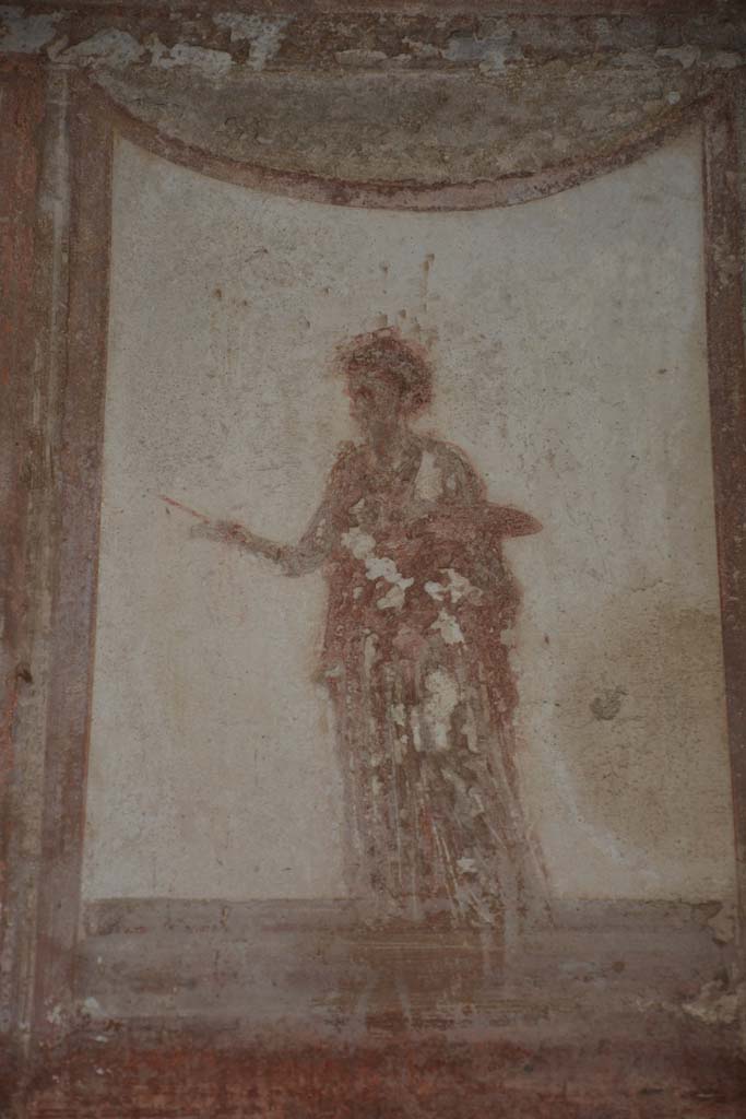 IX.5.6 Pompeii. May 2017. Room i, detail from upper south wall in centre at west end.
Foto Christian Beck, ERC Grant 681269 DÉCOR.