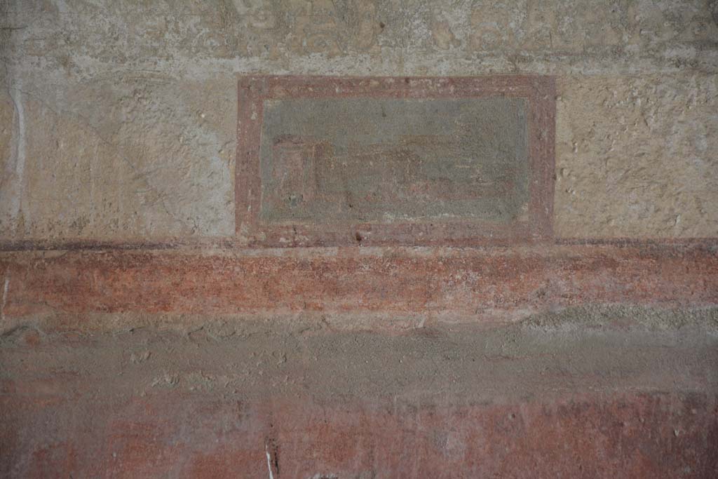 IX.5.6 Pompeii. May 2017. Room i, detail of painted panel on upper west wall at south end.
Foto Christian Beck, ERC Grant 681269 DÉCOR.