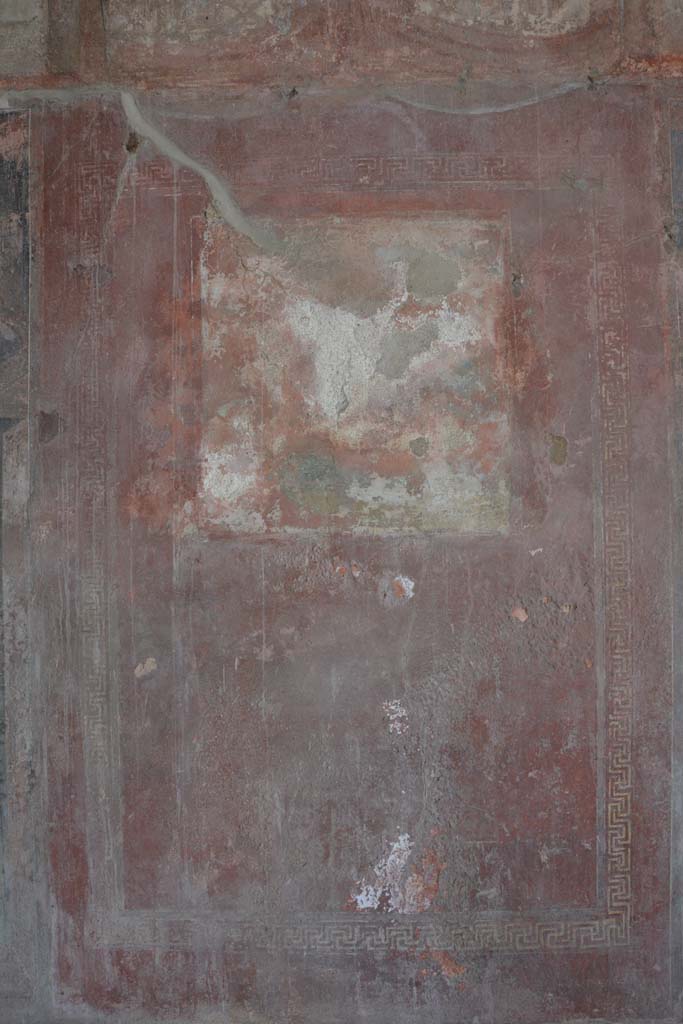IX.5.6 Pompeii. May 2017. Room i, detail of central panel on west wall.
Foto Christian Beck, ERC Grant 681269 DÉCOR.