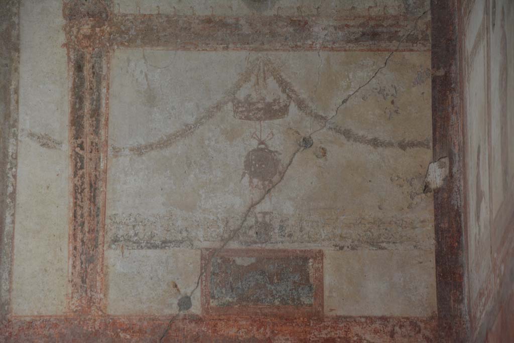IX.5.6 Pompeii. May 2017. Room i, detail from upper west wall at north end.
Foto Christian Beck, ERC Grant 681269 DÉCOR.