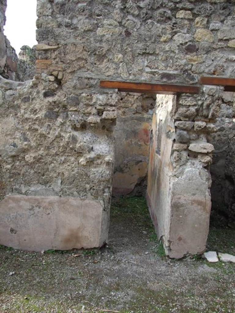 IX.5.6 Pompeii. December 2007. Doorway to room s, on west side of room n, with room t, on right.