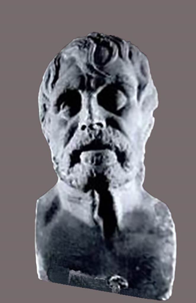 IX.5.6 Pompeii. Room u. Marble bust said to be Seneca.
Now in Naples Archaeological Museum. Inventory number 111389.