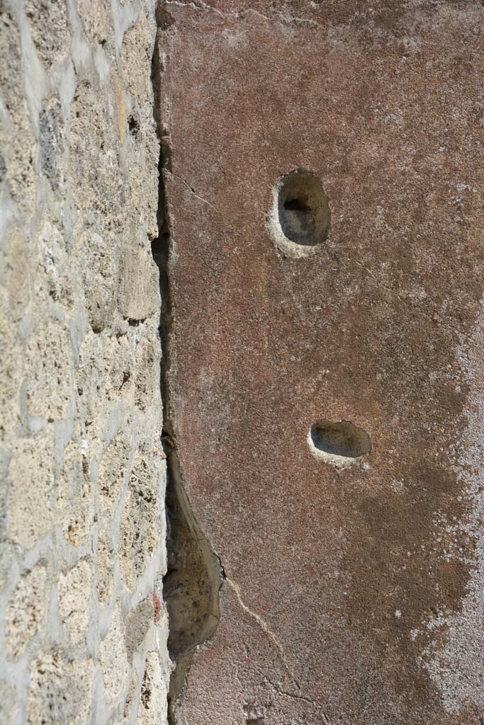 IX.5.11 Pompeii. May 2017. Peristyle n, detail from south wall in south-east corner.
Foto Christian Beck, ERC Grant 681269 DÉCOR.
