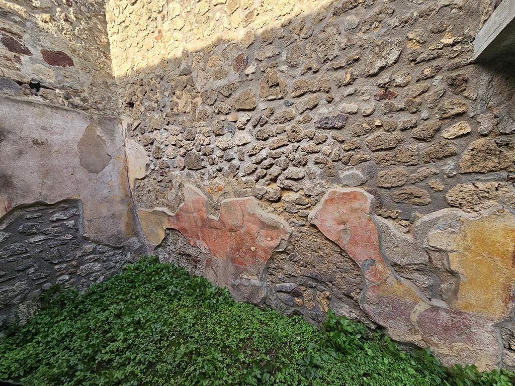 IX.5.11 Pompeii. November 2024. Room p, north-west corner and north wall. Photo courtesy of Annette Haug.