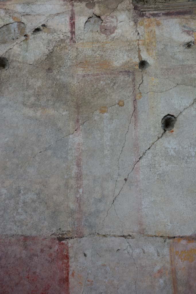 IX.5.11 Pompeii. March 2017. Room i, detail of panel below painted swan in centre of west wall.
Foto Christian Beck, ERC Grant 681269 DCOR.
