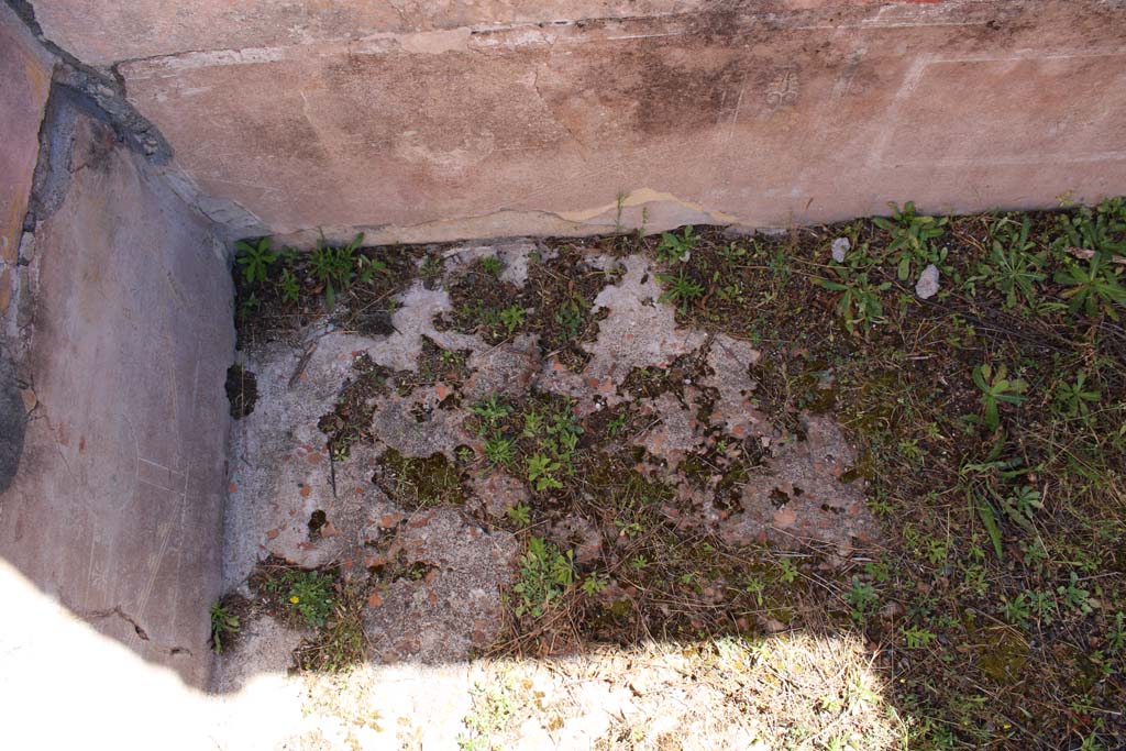 IX.5.14 Pompeii. May 2019. Room f, zoccolo on lower north and east walls and flooring in north-east corner.
Foto Christian Beck, ERC Grant 681269 DCOR.

