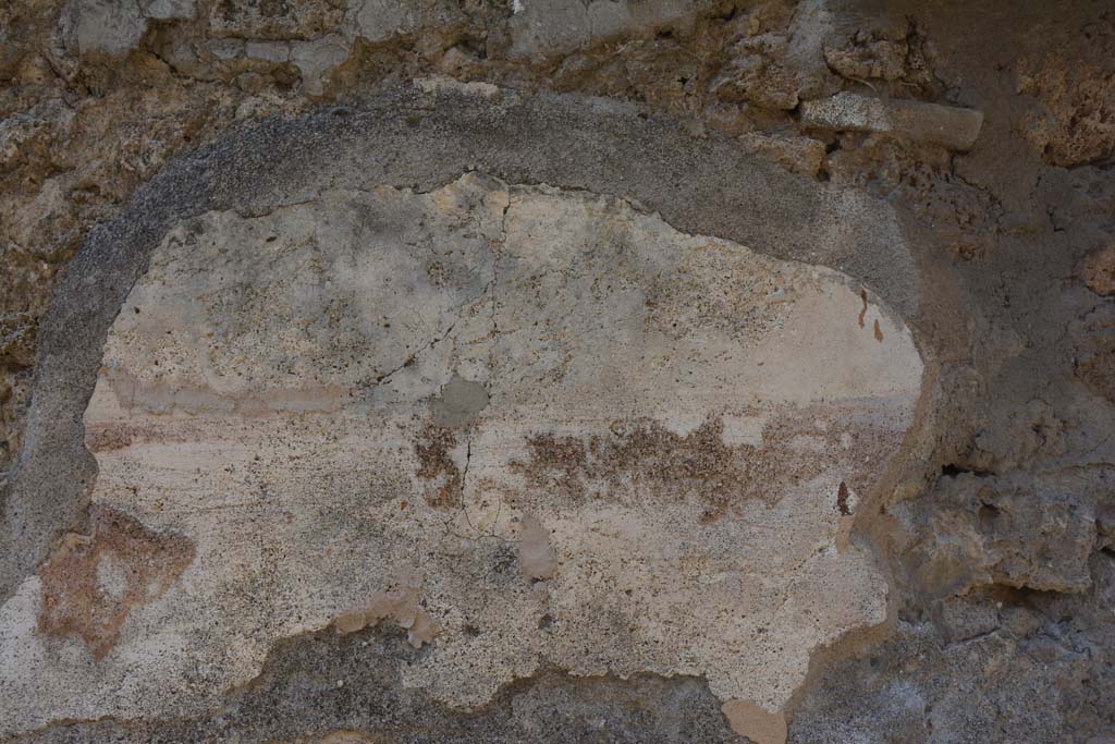 IX.5.6 Pompeii. May 2017. Room y, detail of remaining plaster on west wall towards north end.
Foto Christian Beck, ERC Grant 681269 DÉCOR.


