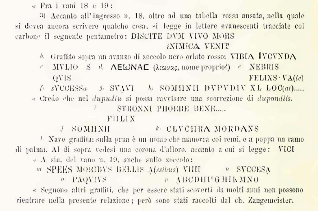 IX.5.19 Pompeii. 1878. Extract from Notizie degli Scavi di Antichità, 1878, p. 262.