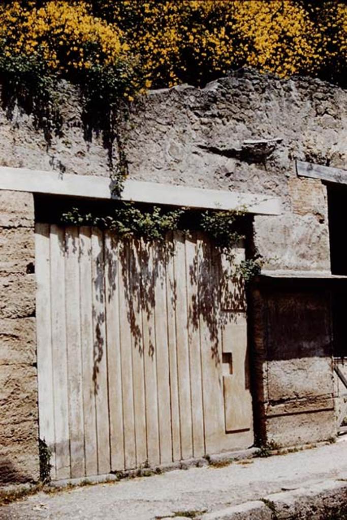 IX.7.10 Pompeii. 1961. Plaster cast of entrance shutter. Photo by Stanley A. Jashemski.
Source: The Wilhelmina and Stanley A. Jashemski archive in the University of Maryland Library, Special Collections (See collection page) and made available under the Creative Commons Attribution-Non Commercial License v.4. See Licence and use details.
J61f0241