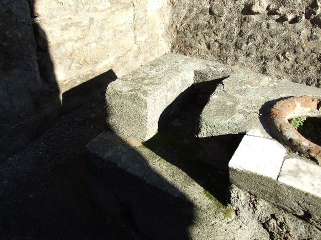 IX.7.13 Pompeii. December 2006. Hearth at end of counter.