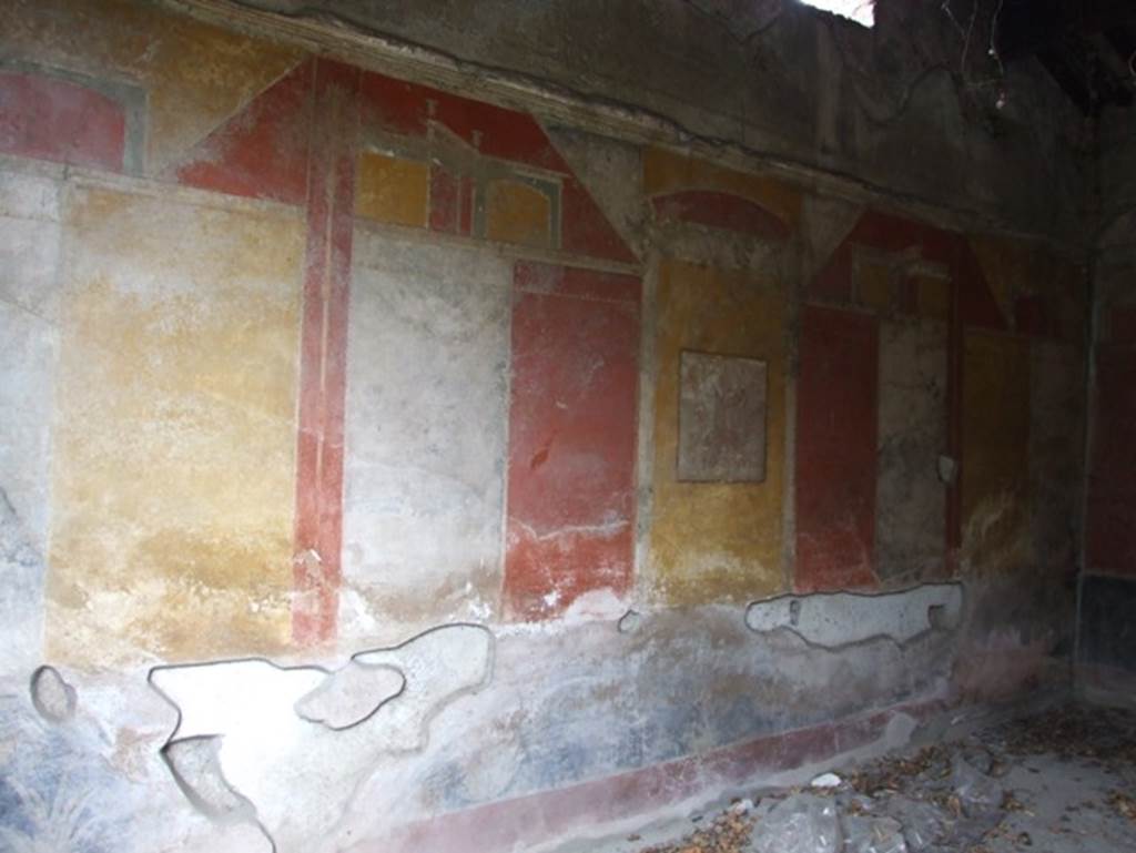 IX.7.20 Pompeii. December 2007. East wall of large triclinium, room (i).
