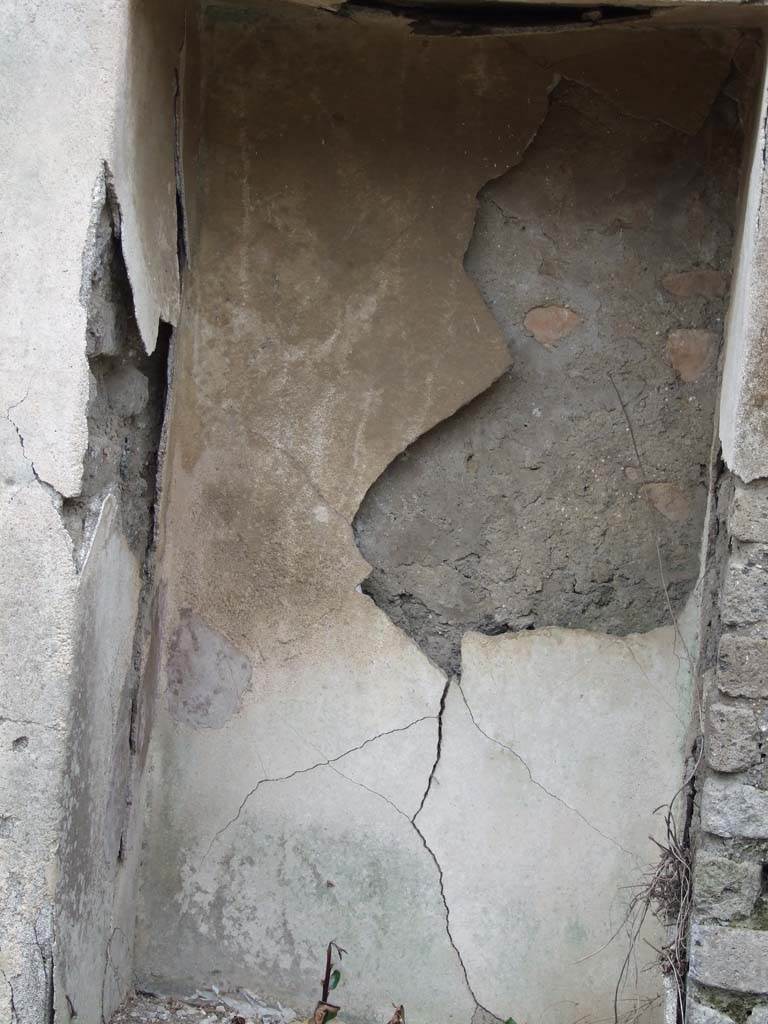 IX.7.20 Pompeii. December 2007. Rear west wall of aedicula niche.