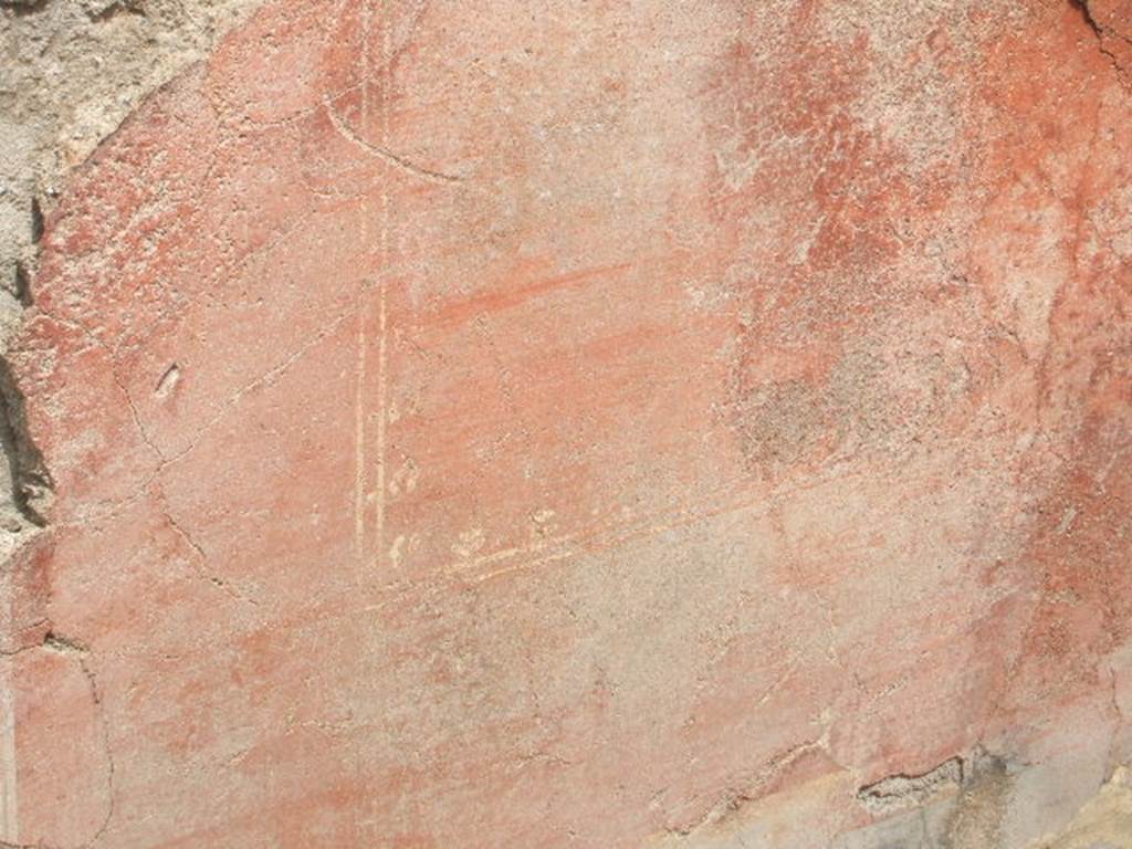 IX.8.b Pompeii. May 2005. Remains of painted plaster from corridor.