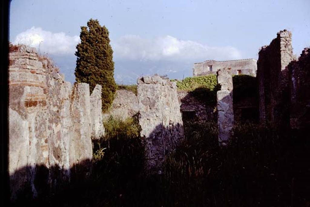 IX.9.4 Pompeii. 1961. Looking south from atrium.  Photo by Stanley A. Jashemski.
Source: The Wilhelmina and Stanley A. Jashemski archive in the University of Maryland Library, Special Collections (See collection page) and made available under the Creative Commons Attribution-Non Commercial License v.4. See Licence and use details.
J61f0768
