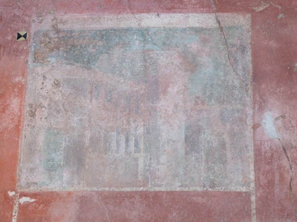IX.9.c Pompeii. March 2009. Architectural painting from south end of upper west wall of triclinium.