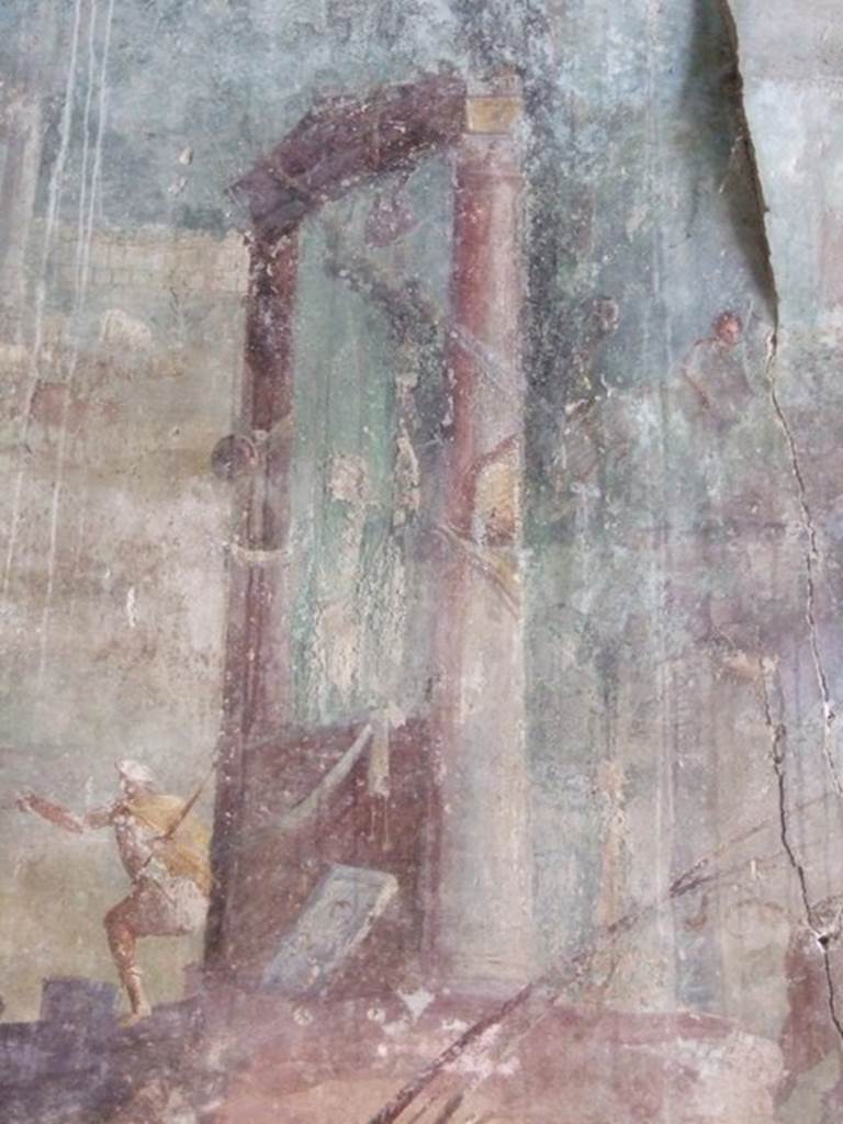 IX.13.1-3 Pompeii. March 2009. Room 13, detail from the wall painting of Punishment of Dirce.