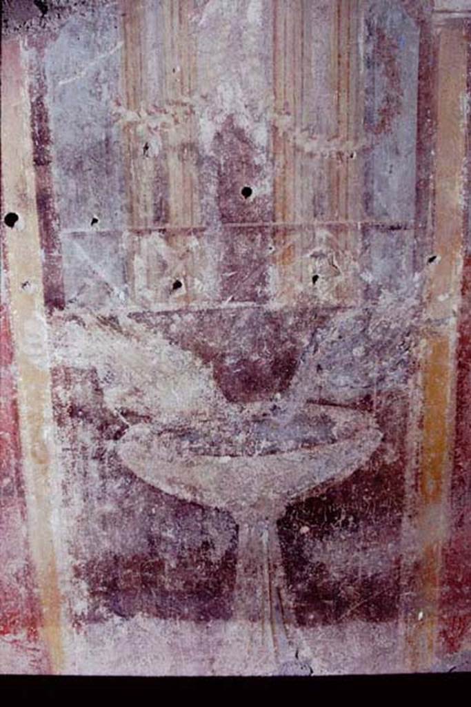 IX.13.1-3 Pompeii. 1973. Room 27, painting from west wall before its removal.
Photo by Stanley A. Jashemski.
Source: The Wilhelmina and Stanley A. Jashemski archive in the University of Maryland Library, Special Collections (See collection page) and made available under the Creative Commons Attribution-Non Commercial License v.4. See Licence and use details.
J73f0641