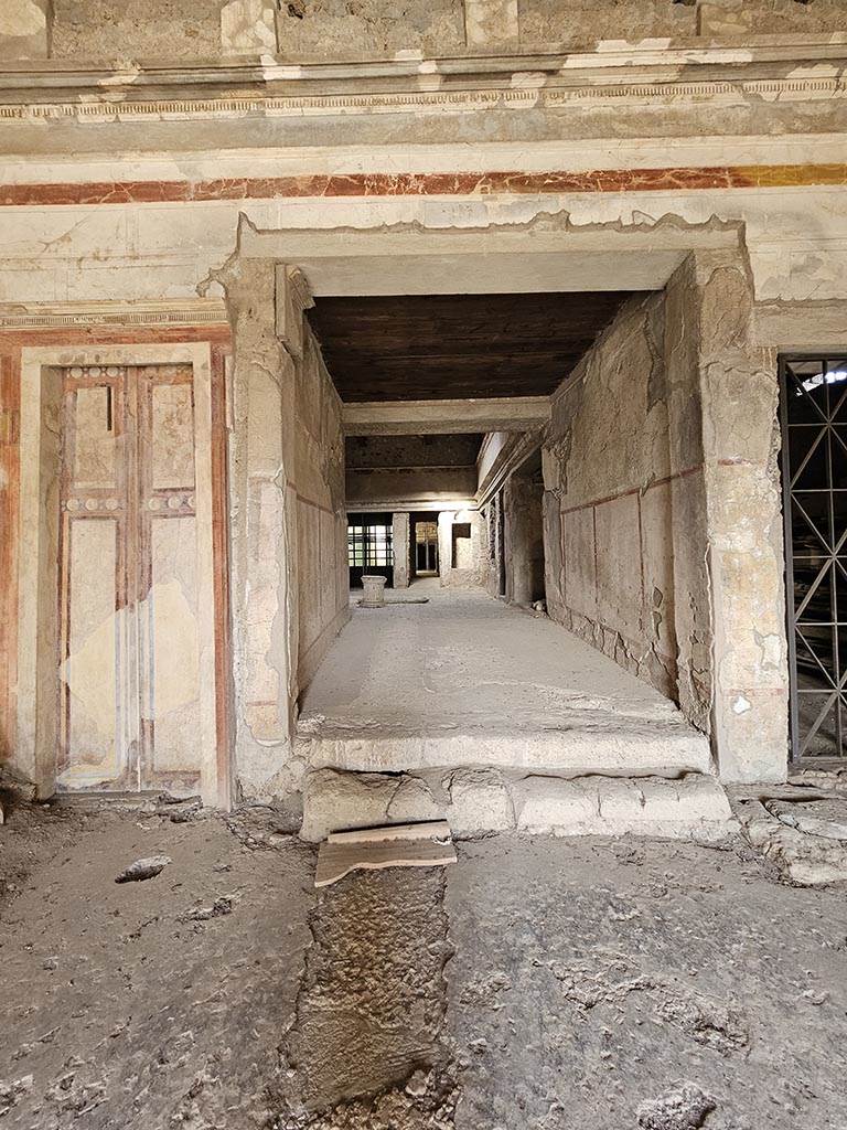 IX.13.1-3 Pompeii, November 2024.
Room 1, looking north towards room 28, in centre. Photo courtesy of Annette Haug.