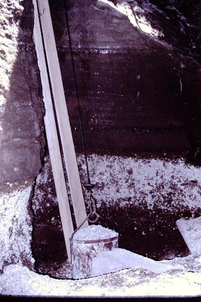 IX.13.1-3 Pompeii. 1972. Removing lapilli during excavations. Photo by Stanley A. Jashemski.
Source: The Wilhelmina and Stanley A. Jashemski archive in the University of Maryland Library, Special Collections (See collection page) and made available under the Creative Commons Attribution-Non Commercial License v.4. See Licence and use details. J72f0498