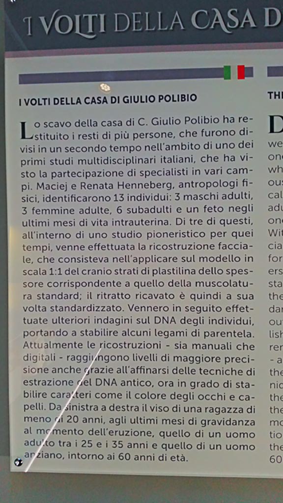 IX.13.1/3 Pompeii. December 2019.
Descriptive notice-card. Photo courtesy of Giuseppe Ciaramella.