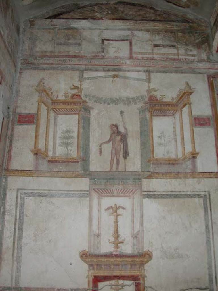 IX.13.1-3 Pompeii. September 2003. Room 11. West wall at south end, with vaulted ceiling.  Photo courtesy of Nicolas Monteix.
