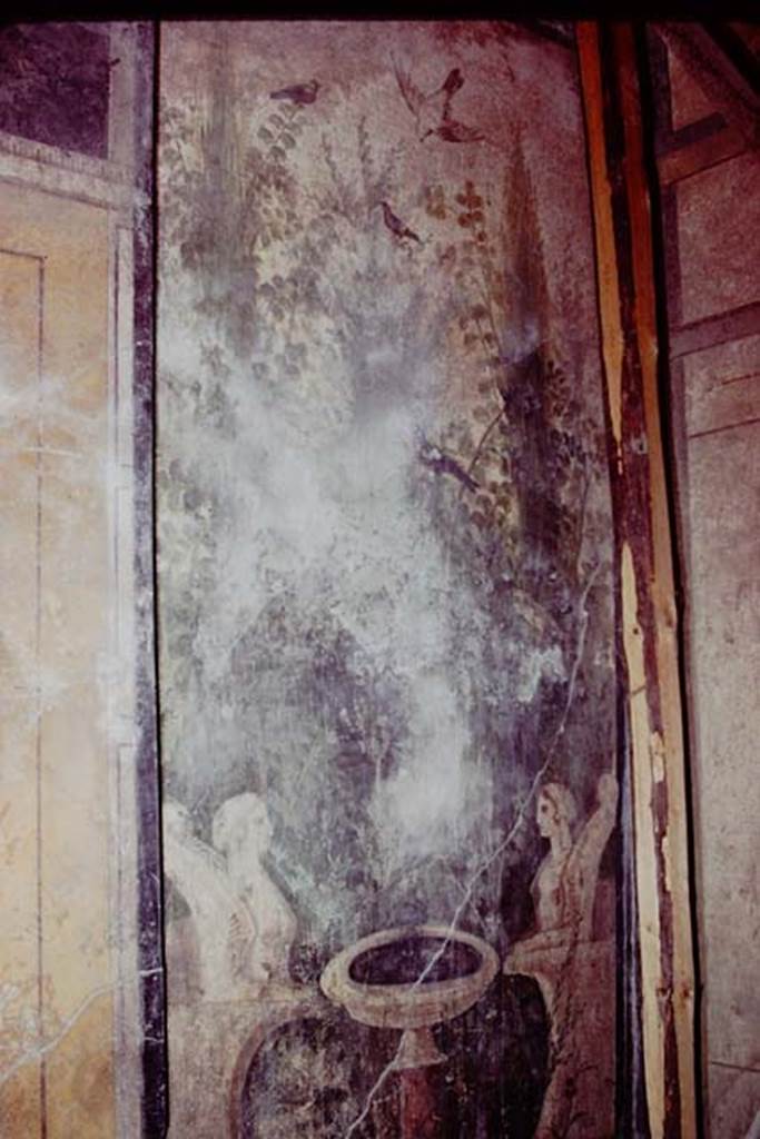 IX.13.1-3 Pompeii, 1978. Room 12, painting on west wall in north-west corner. Photo by Stanley A. Jashemski.
Source: The Wilhelmina and Stanley A. Jashemski archive in the University of Maryland Library, Special Collections (See collection page) and made available under the Creative Commons Attribution-Non Commercial License v.4. See Licence and use details. J78f0534