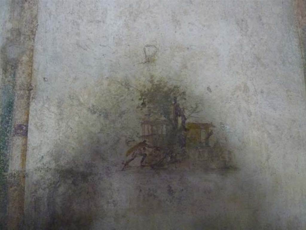 IX.13.1-3 Pompeii. May 2012. Room 12, detail of painting from panel on east side of north wall. Photo courtesy of Buzz Ferebee.