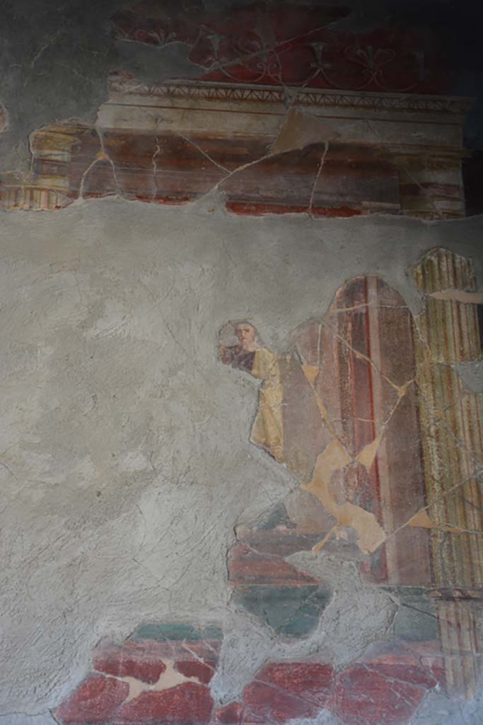 IX.14.4 Pompeii. September 2019. 
Room 3, detail from upper west wall above doorway to room 5.
Foto Annette Haug, ERC Grant 681269 DÉCOR.
