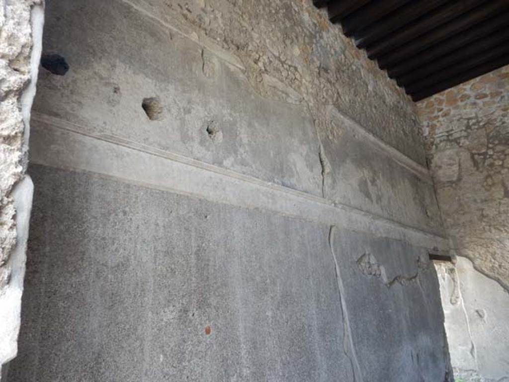 IX.14.4 Pompeii. May 2017.  Room 31, south wall with 1st style decoration. Photo courtesy of Buzz Ferebee.