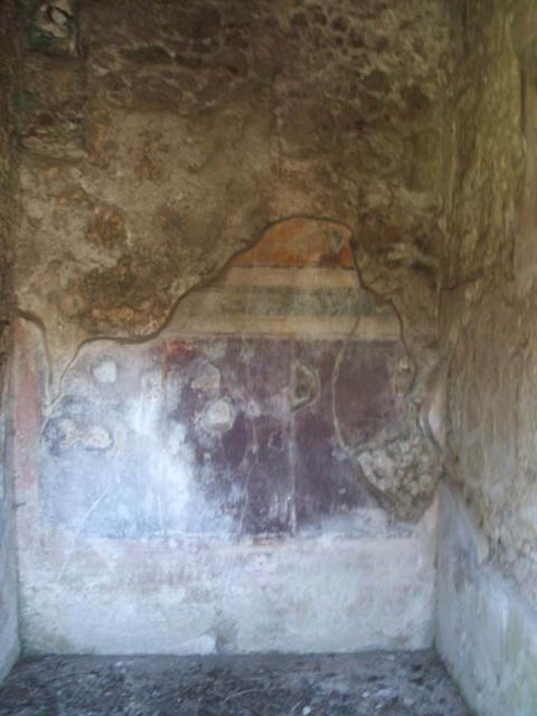 IX.14.4 Pompeii. May 2005. Room 15, cubiculum on west side of peristyle, west wall. 