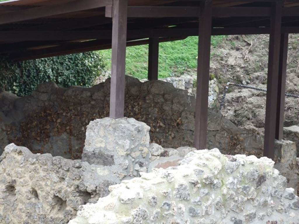 IX.14.c. December 2007. Looking south-east, across top of wall of IX.14.2/4, to the south wall of room 6.