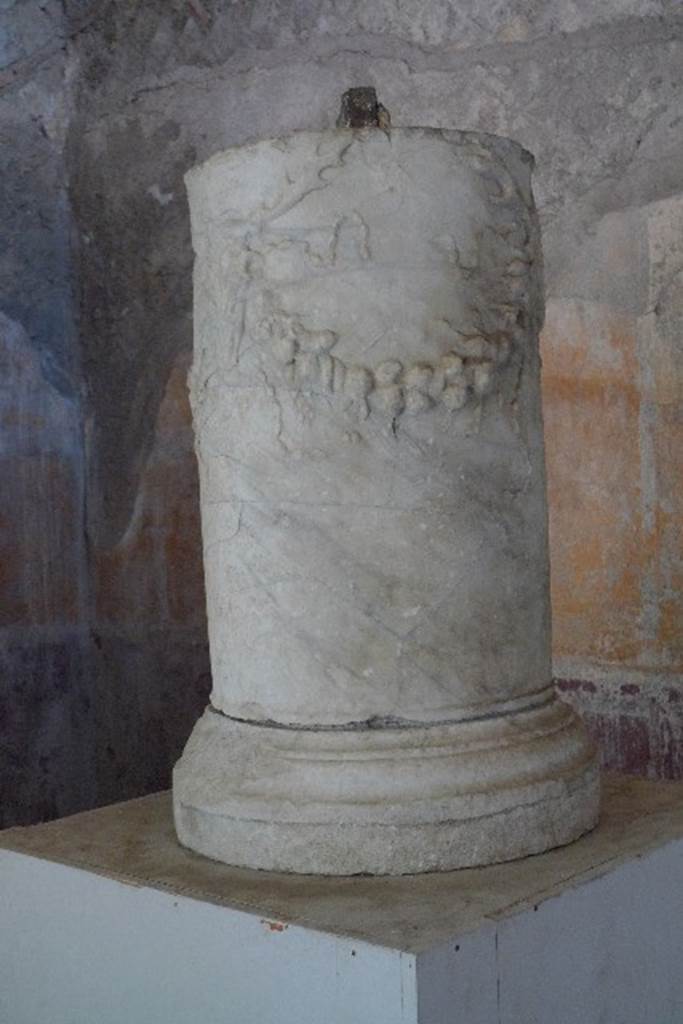 Villa San Marco, Stabiae, July 2010.
Decorated marble altar. Photo courtesy of Michael Binns.