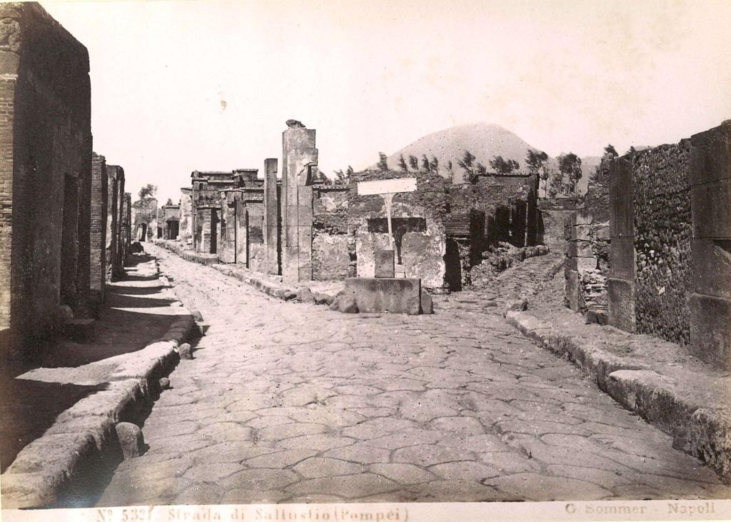 Via Consolare (on left) and Vicolo di Narciso. 1870s photo by Sommer entitled Strada di Sallustio. Photo courtesy of Rick Bauer.