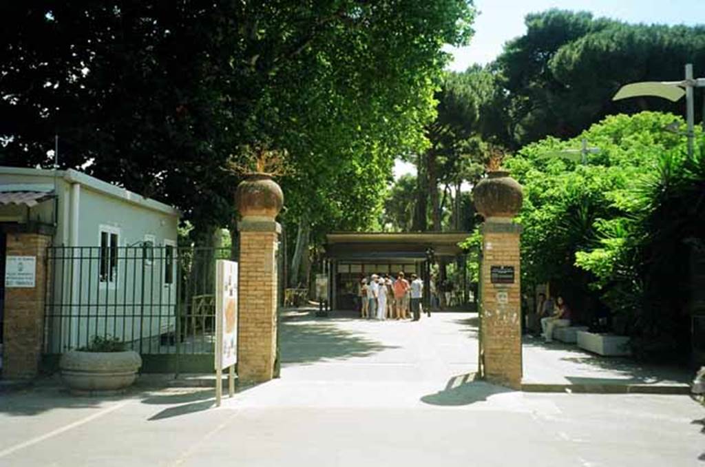 Pompeii Street View. Piazza Porta Marina Inferiore. Entrance to Pompei  Scavi.